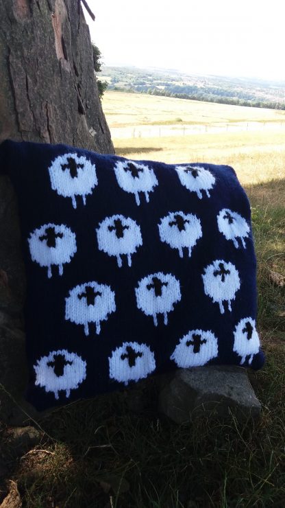 Blue Multi Sheep Cushion